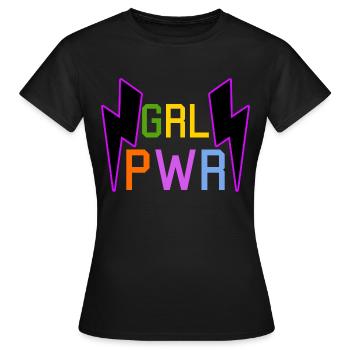 GRL PWR Girl Power Rainbow Colours - Women's T-Shirt - black - Front - AI Model Female 172 dark (172cm)