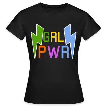 GRL PWR Girl Power Rainbow Colours - Women's T-Shirt - black - Front - AI Model Female 172 dark (172cm)