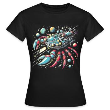 Vaisseau spatial crabe coloré fantastique vaisseau spatial - T-shirt Femme - noir - Devant - AI Model Female 172 dark (172cm)