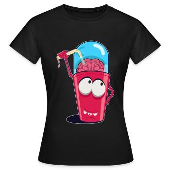 Brain Shake Doodle Art - Frauen T-Shirt - Schwarz - Vorne - AI Model Female 172 dark (172cm)
