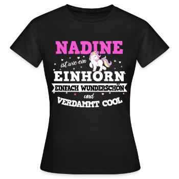Nadine Mädchen Frauen Geschenk - Frauen T-Shirt - Schwarz - Vorne - AI Model Female 172 dark (172cm)