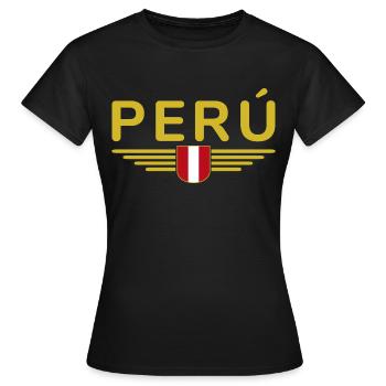 Pérou Design – Couleurs des Andes - T-shirt Femme - noir - Devant - AI Model Female 172 dark (172cm)