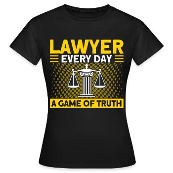 Faculté de droit Avocat en droit Etudiant en droit - T-shirt Femme - noir - Devant - AI Model Female 172 dark (172cm)