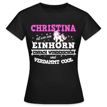 Christina Geburtstag Geschenk - Frauen T-Shirt - Schwarz - Vorne - AI Model Female 172 dark (172cm)
