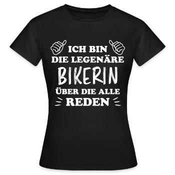 Bikerin Lustiger Spruch Bike Fun Sprüche Geschenk - Frauen T-Shirt - Schwarz - Vorne - AI Model Female 172 dark (172cm)