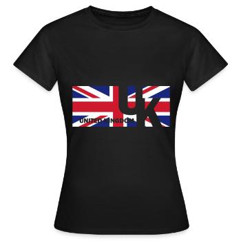 Drapeau anglais drapeau cadeau anglais - T-shirt Femme - noir - Devant - AI Model Female 172 dark (172cm)