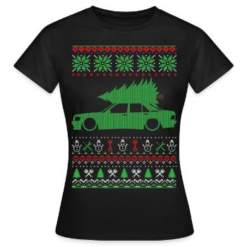 Christmas Ugly Sweater - Frauen T-Shirt - Schwarz - Vorne - AI Model Female 172 dark (172cm)