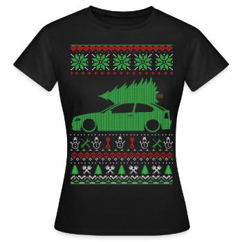 Pull laid de Noël - T-shirt Femme - noir - Devant - AI Model Female 172 dark (172cm)