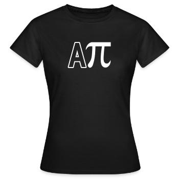 Happy /A PI, Humour mathématique jeux de mots - T-shirt Femme - noir - Devant - AI Model Female 172 dark (172cm)