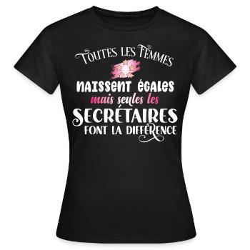 Secrétaire, idée cadeau métier pour femme, humour - T-shirt Femme - noir - Devant - AI Model Female 172 dark (172cm)