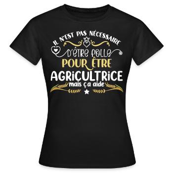 Agricultrice idée cadeau humour métier - T-shirt Femme - noir - Devant - AI Model Female 172 dark (172cm)