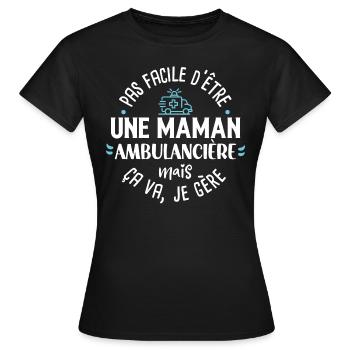 Ambulancière idée cadeau métier ambulance citation - T-shirt Femme - noir - Devant - AI Model Female 172 dark (172cm)