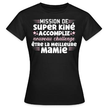 Ancienne kiné. Kinésithérapeute idée cadeau - T-shirt Femme - noir - Devant - AI Model Female 172 dark (172cm)