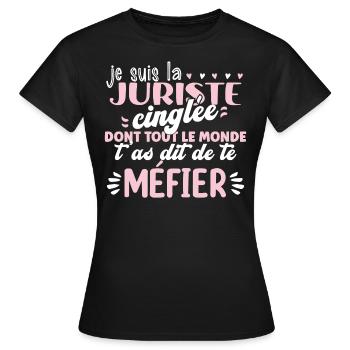 Juriste idée cadeau métier loi pénal humour métier - T-shirt Femme - noir - Devant - AI Model Female 172 dark (172cm)