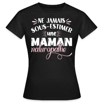 Naturopathe, humour métier naturopathie, médecine - T-shirt Femme - noir - Devant - AI Model Female 172 dark (172cm)