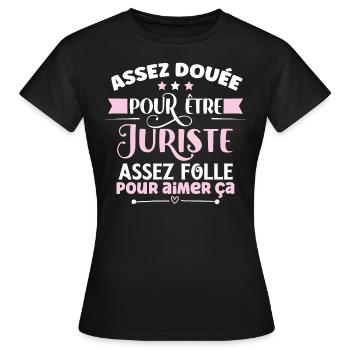 Juriste idée cadeau métier loi pénal humour métier - T-shirt Femme - noir - Devant - AI Model Female 172 dark (172cm)