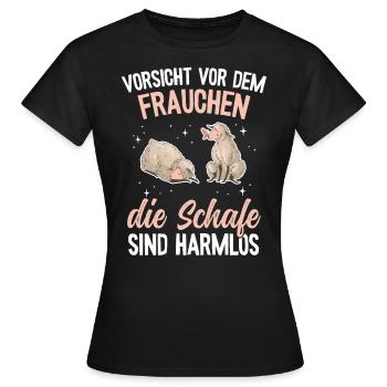 Lustiges Schafmotiv - Bäuerin Landwirtin & Schaf - Frauen T-Shirt - Schwarz - Vorne - AI Model Female 172 dark (172cm)