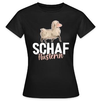 Lustiges Schafmotiv - Bäuerin Landwirtin & Schaf - Frauen T-Shirt - Schwarz - Vorne - AI Model Female 172 dark (172cm)