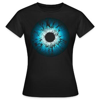 Oeil, Iris, Bleu, Mandala, Pupille, Yeux - T-shirt Femme - noir - Devant - AI Model Female 172 dark (172cm)