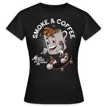Zigaretten und Kaffee - Frauen T-Shirt - Schwarz - Vorne - AI Model Female 172 dark (172cm)