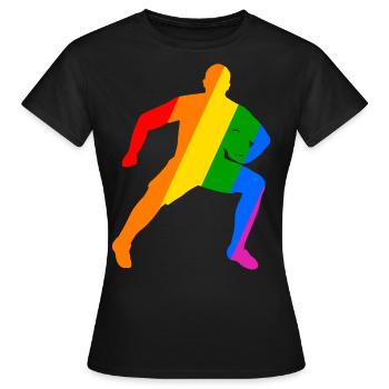 La puissance du rugby dans l’arc-en-ciel - T-shirt Femme - noir - Devant - AI Model Female 172 dark (172cm)
