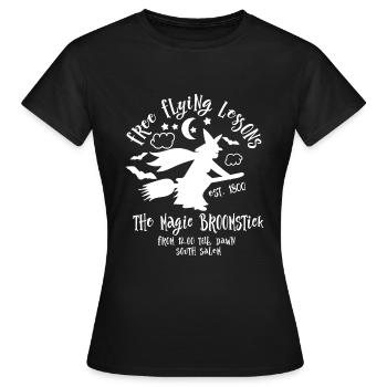 Witch Magic Halloween Broomstick Fly Gift - Women's T-Shirt - black - Front - AI Model Female 172 dark (172cm)