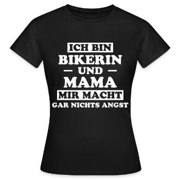 Bikerin Spruch Motorrad Lustiges Bikerin Geschenk - Frauen T-Shirt - Schwarz - Vorne - AI Model Female 172 dark (172cm)