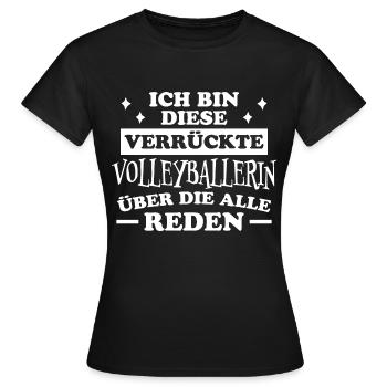 Volleyballerin Spruch Fun Beachvolleyball Geschenk - Frauen T-Shirt - Schwarz - Vorne - AI Model Female 172 dark (172cm)