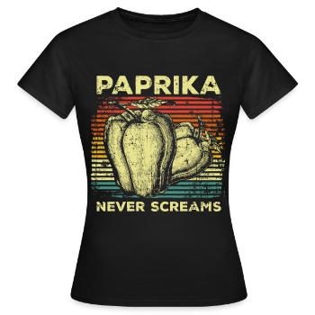Veganer Paprika - Frauen T-Shirt - Schwarz - Vorne - AI Model Female 172 dark (172cm)