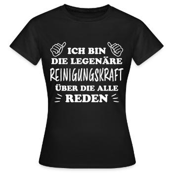 Reinigungskraft Spruch Haushalt Putzfrau Geschenk - Frauen T-Shirt - Schwarz - Vorne - AI Model Female 172 dark (172cm)
