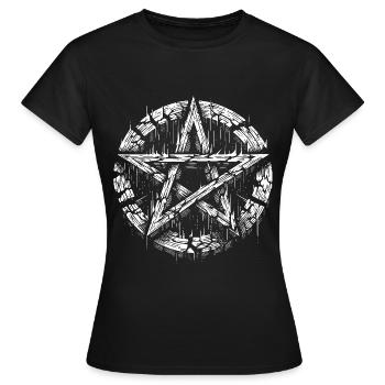 Torn Pentagram Occult Sign - Women's T-Shirt - black - Front - AI Model Female 172 dark (172cm)