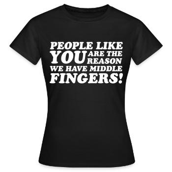Middle Fingers - Frauen T-Shirt - Schwarz - Vorne - AI Model Female 172 dark (172cm)
