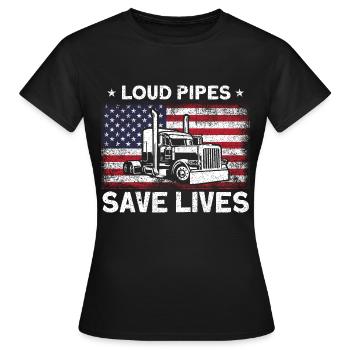 Trucker Fernfahrer Sattelzug Geschenk - Frauen T-Shirt - Schwarz - Vorne - AI Model Female 172 dark (172cm)