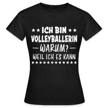 Volleyballerin Spruch Fun Beachvolleyball Geschenk - Frauen T-Shirt - Schwarz - Vorne - AI Model Female 172 dark (172cm)