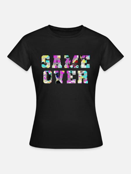 GAME OVER - Dame-T-shirt - sort