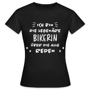 Bikerin Lustiger Spruch Bike Fun Sprüche Geschenk - Frauen T-Shirt - Schwarz - Vorne - AI Model Female 172 dark (172cm)