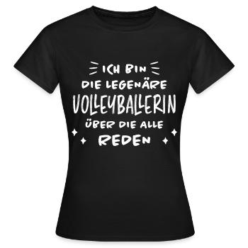 Volleyballerin Spruch Fun Beachvolleyball Geschenk - Frauen T-Shirt - Schwarz - Vorne - AI Model Female 172 dark (172cm)