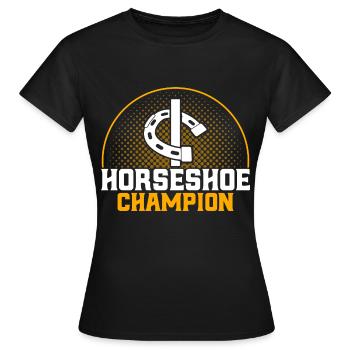 Hufeisen-Werfen Hufeisen Werfen Hufeisen-Werfer Ge - Frauen T-Shirt - Schwarz - Vorne - AI Model Female 172 dark (172cm)
