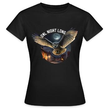 Owl Night Long Night Owl Owl Night Service - Women's T-Shirt - black - Front - AI Model Female 172 dark (172cm)