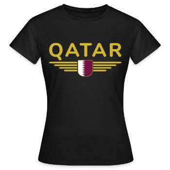 Qatar Design – Exclusif et moderne - T-shirt Femme - noir - Devant - AI Model Female 172 dark (172cm)