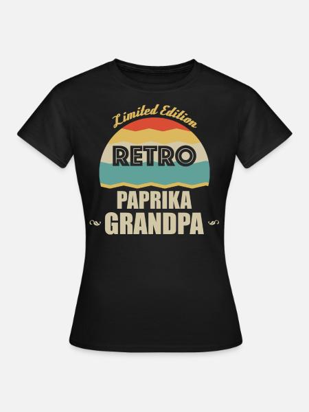 Retro Paprika Opa - Frauen T-Shirt - Schwarz