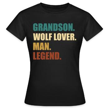 Légende du petit-fils loup - T-shirt Femme - noir - Devant - AI Model Female 172 dark (172cm)