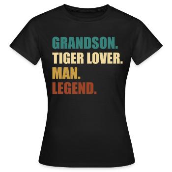 Légende du petit-enfant tigre - T-shirt Femme - noir - Devant - AI Model Female 172 dark (172cm)