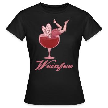 Weintrinker Weinfee Wein - Frauen T-Shirt - Schwarz - Vorne - AI Model Female 172 dark (172cm)