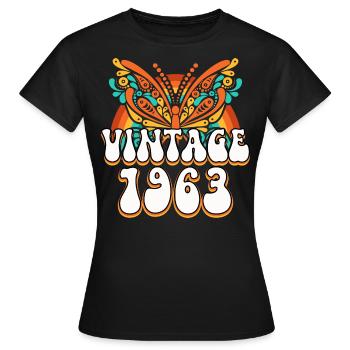 Retro Style 1963 Damen 60 Jahre Jubiläum - Frauen T-Shirt - Schwarz - Vorne - AI Model Female 172 dark (172cm)