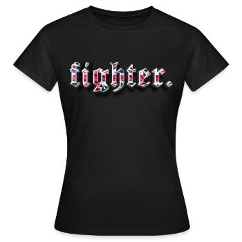 fighter. Great Britain - Women's T-Shirt - black - Front - AI Model Female 172 dark (172cm)