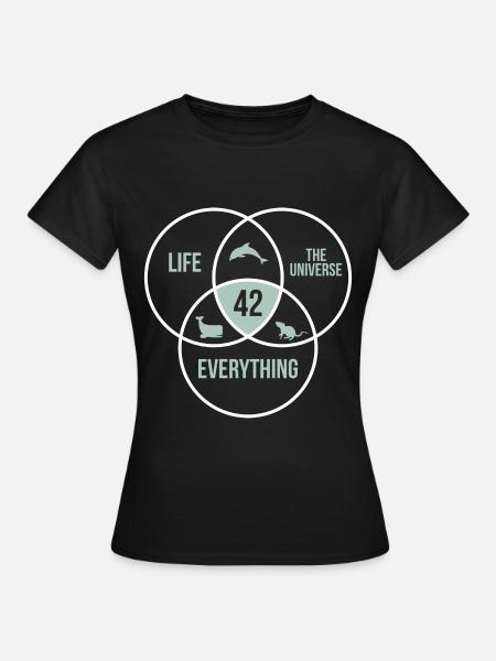 42 Answer to All Life Universe Number 42 - Women's T-Shirt - black