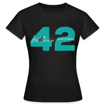 Univers 42 La réponse à la vie Cooles - T-shirt Femme - noir - Devant - AI Model Female 172 dark (172cm)