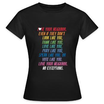 Tolerance - Women's T-Shirt - black - Front - AI Model Female 172 dark (172cm)