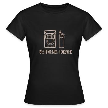 Smoking Best Friends Lighter Smokers - Women's T-Shirt - black - Front - AI Model Female 172 dark (172cm)
